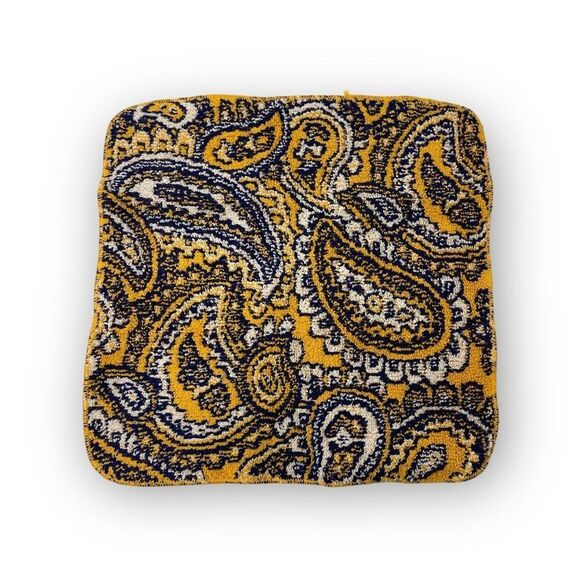 Vintage Fieldcrest Royal Velvet Bath Towel & Washcloth Set Paisley Holiday Gold - Picture 2 of 14